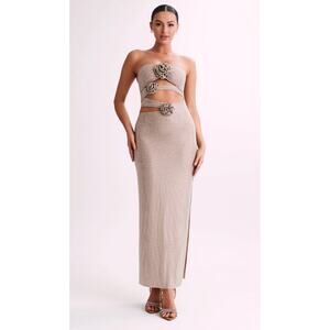 Meshki Silver Strapless Dress
